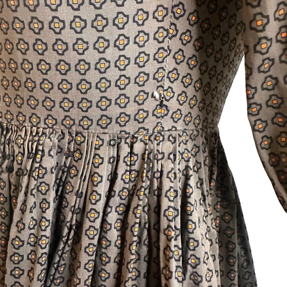 Candy Jones California 50's 60's Vintage Greyish Brown Day Dress sz XS/0 - Picture 6 of 15